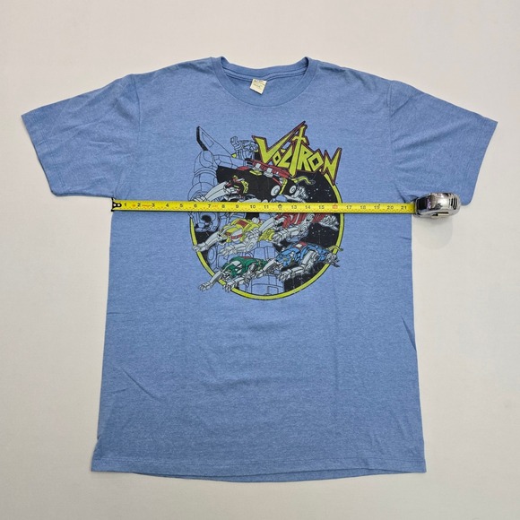 Soft Spun Voltron Vintage Graphic T-Shirt Mens Large Blue Heathered Short Sleeve - Picture 7 of 12
